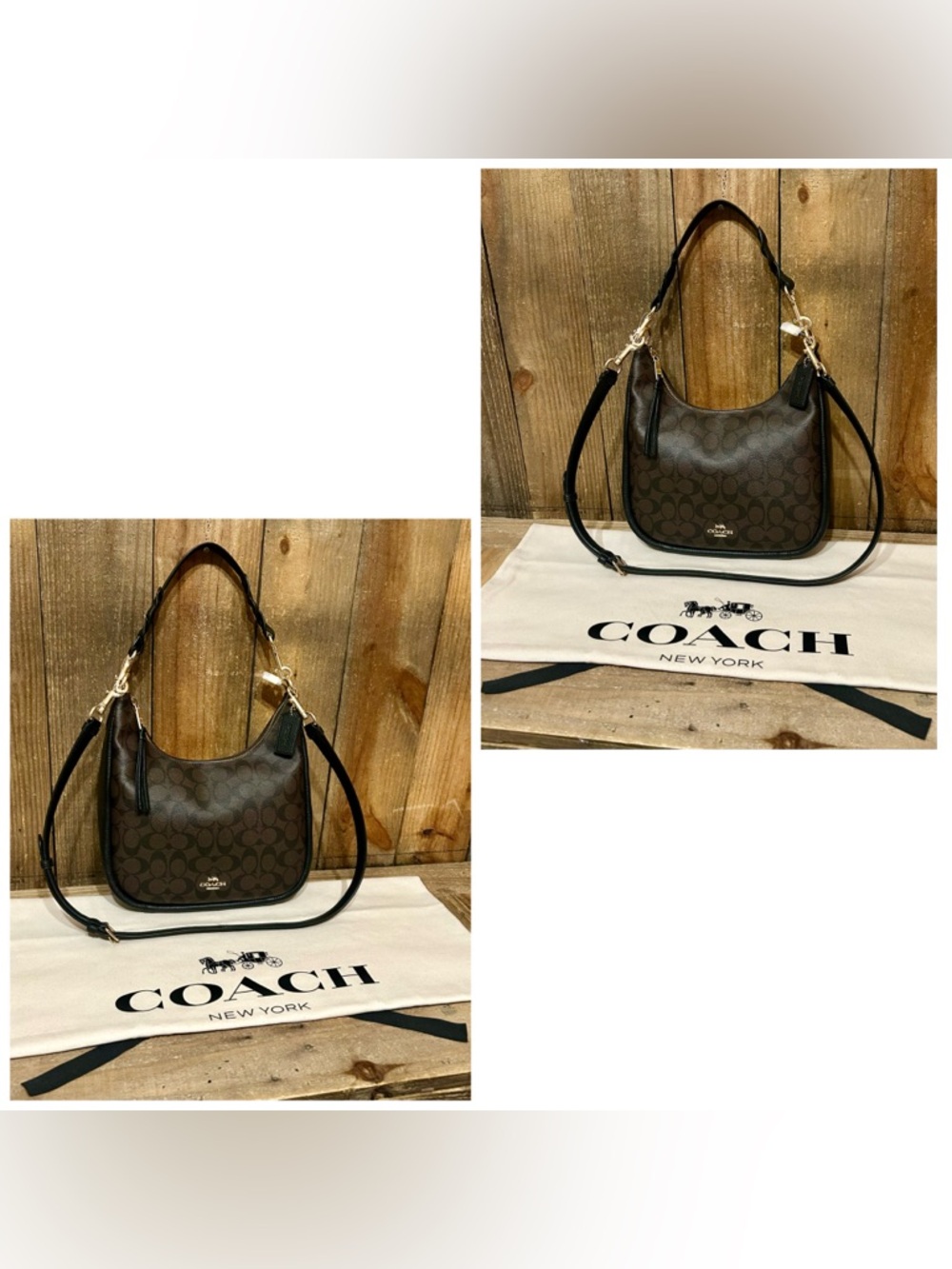 Coach. 4 Piece: New Jules Hobo Bag with Free Eyeglasses, Dust Bag & Gift Box. - Picture 5 of 16